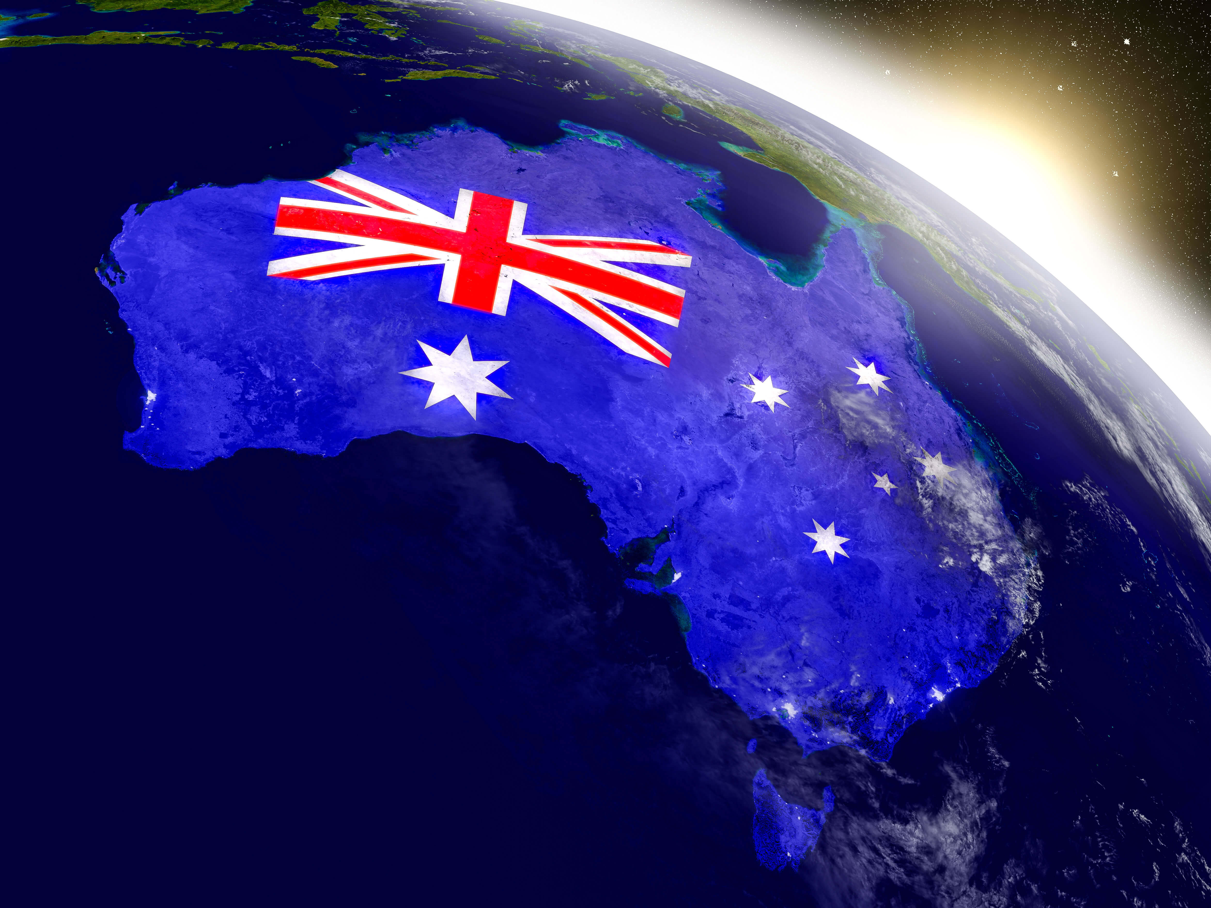 Australie Integre Flag Carte