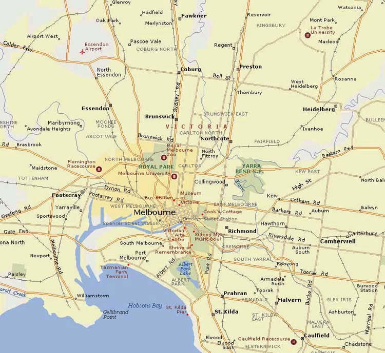 melbourne itineraire plan