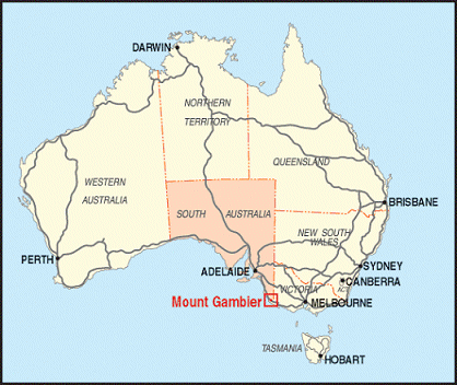 australie Mount Gambier plan