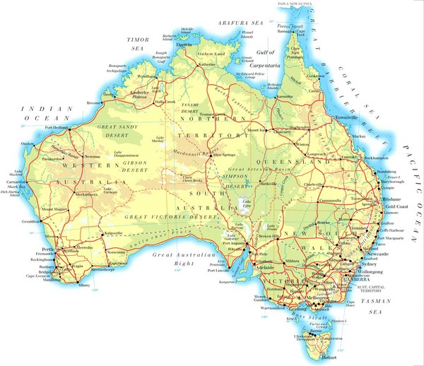 politique carte du australie