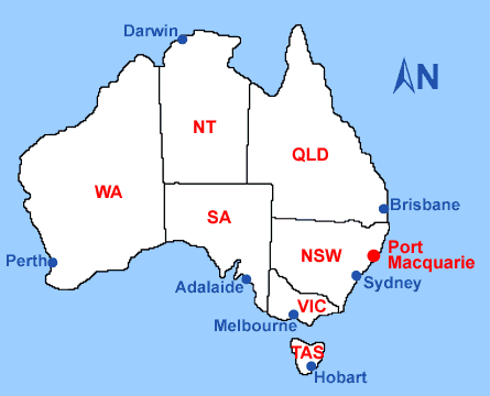 australie Port Macquarie plan