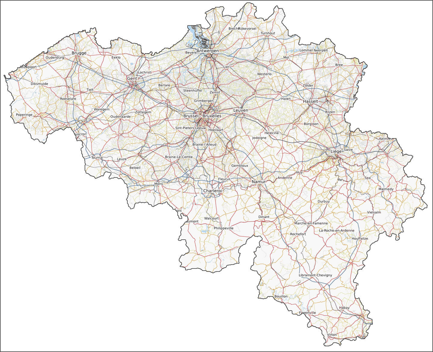 belgique carte 2010
