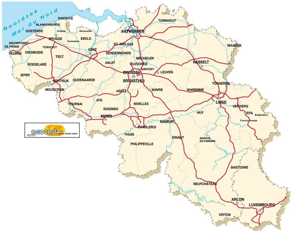 Carte Politcal de Belgique