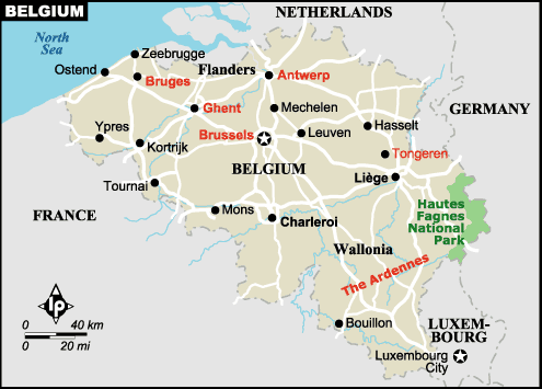carte du belgique