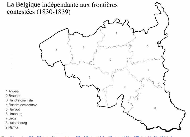 Carte de Belgique Avant le Traite