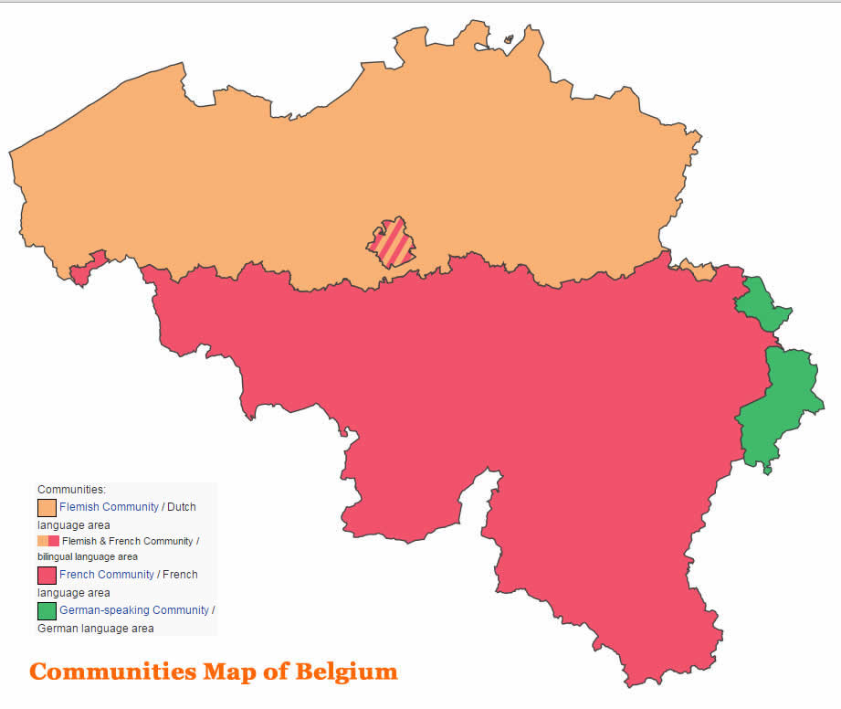 Communautes Carte du Belgique