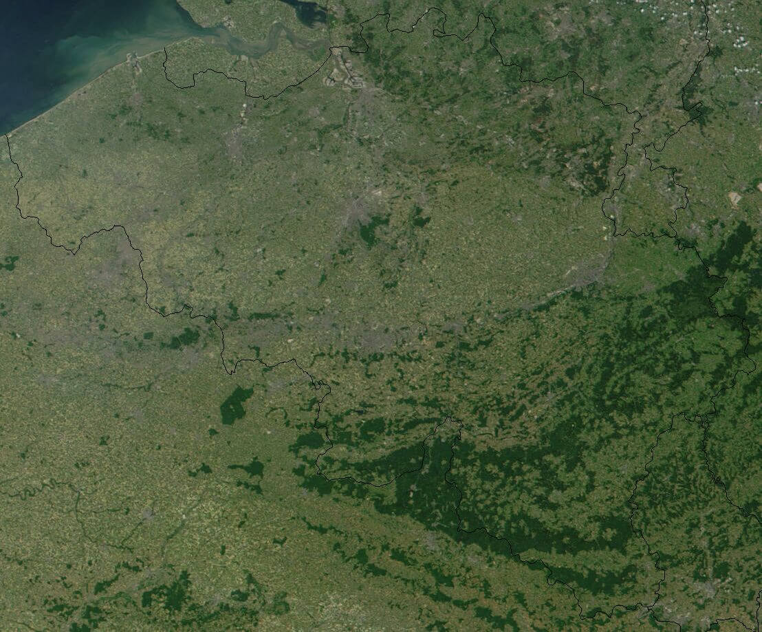 vue par satellite du belgique 2001