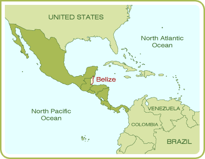 belize carte Amerique centrale