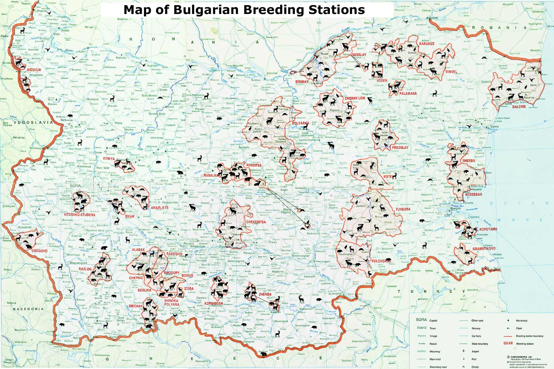 bulgarie animaux carte