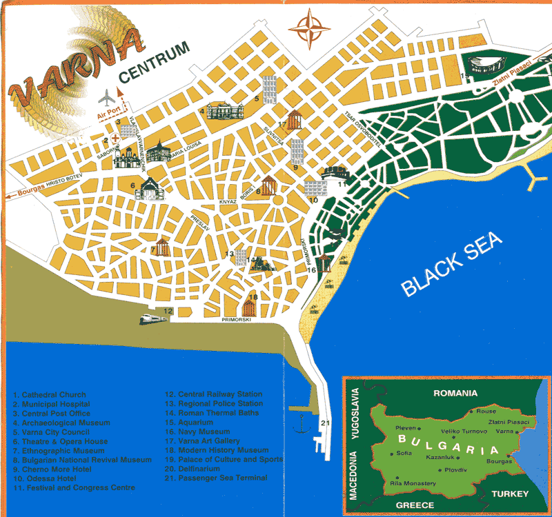 Varna touristique plan