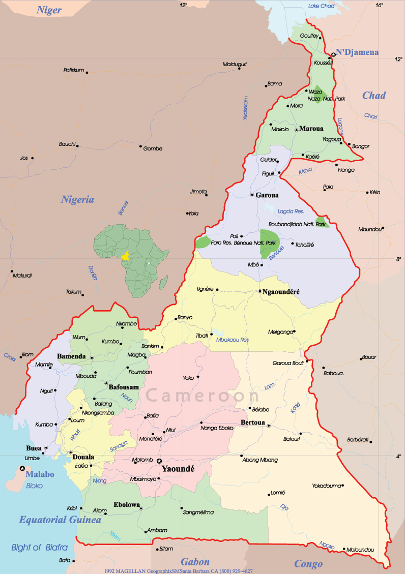 Cameroun politique carte