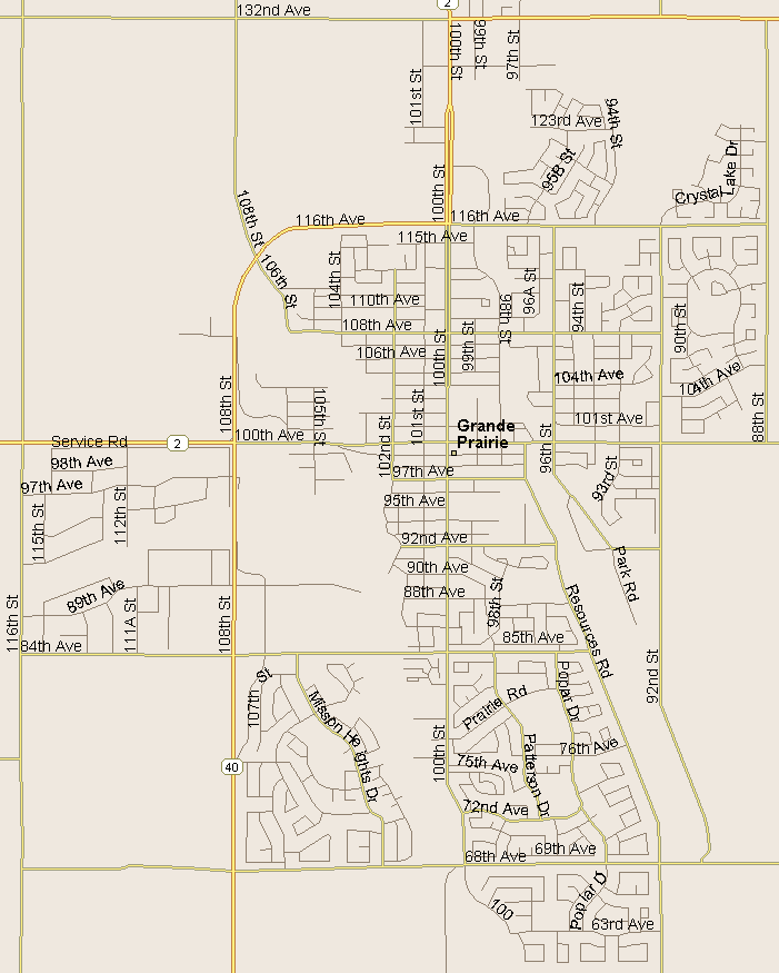 plan de Grande Prairie