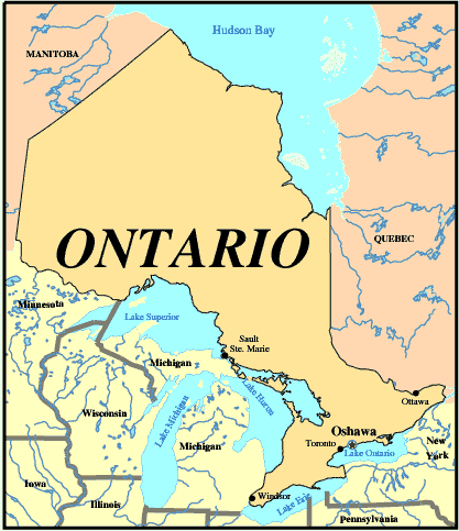 carte ontario Oshawa