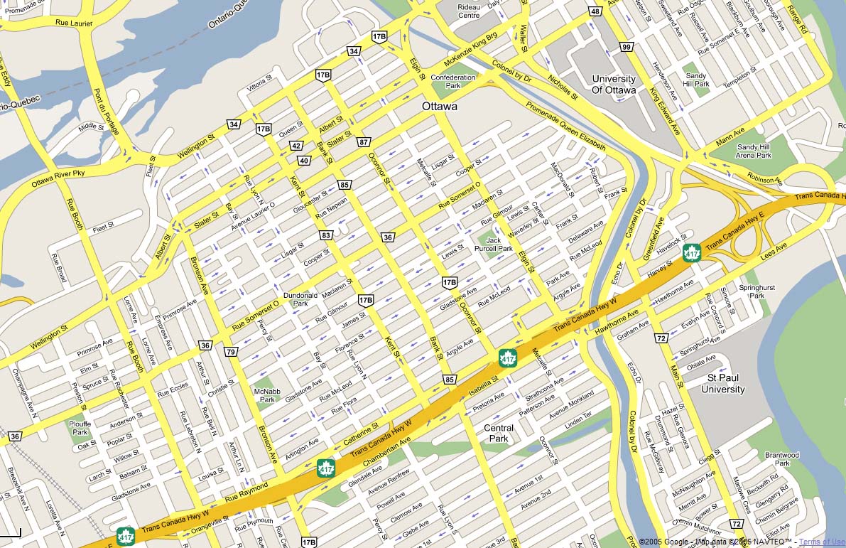 centre ville Ottawa plan