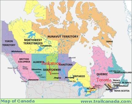 carte canada Saskatoon