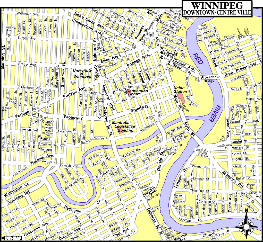 vile centre plan de Winnipeg