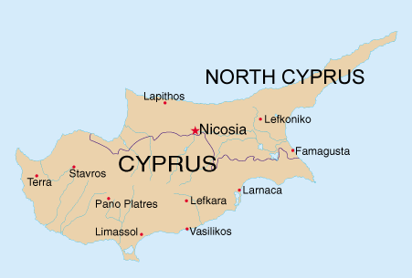 chypre carte nord chypre