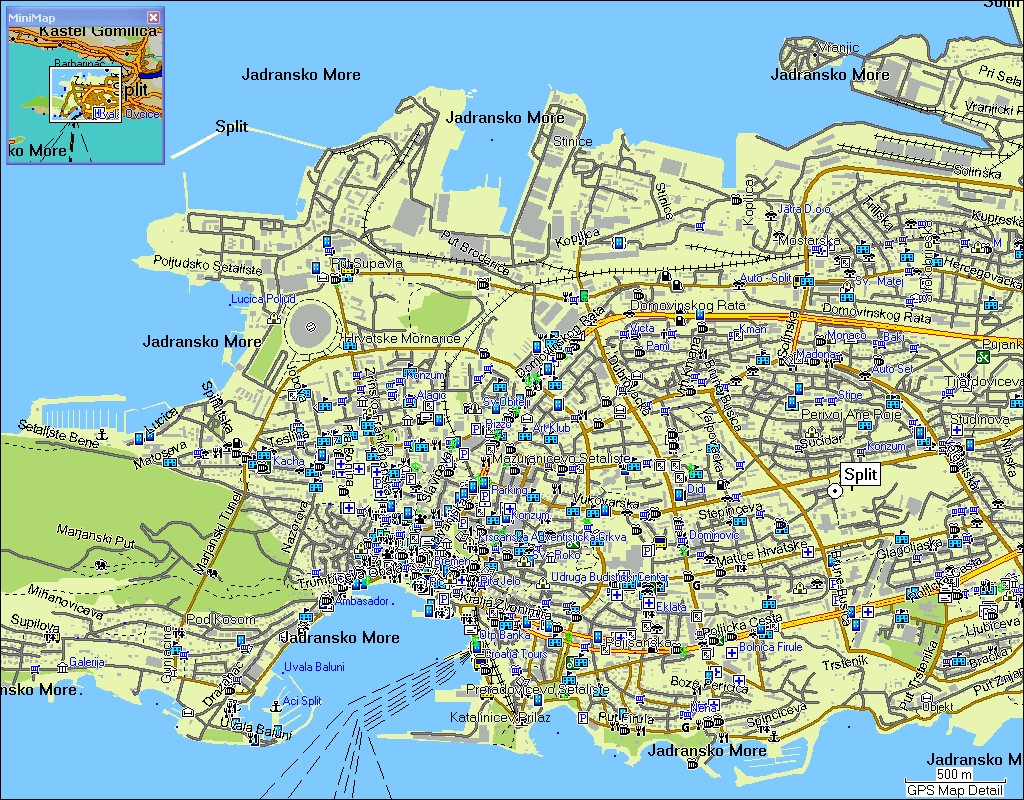 Split ville centre plan