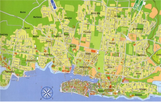 Zadar ville centre plan
