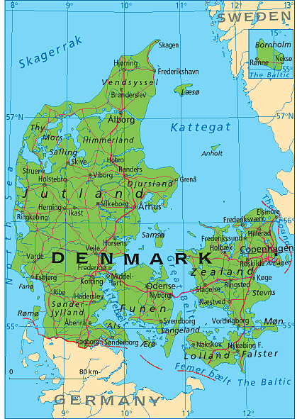 danemark pays carte