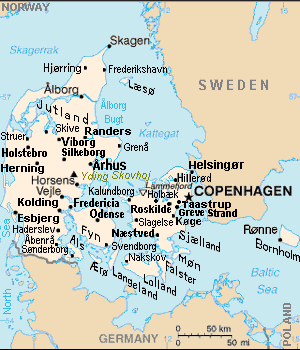 carte danemark Olstykke Stenlose