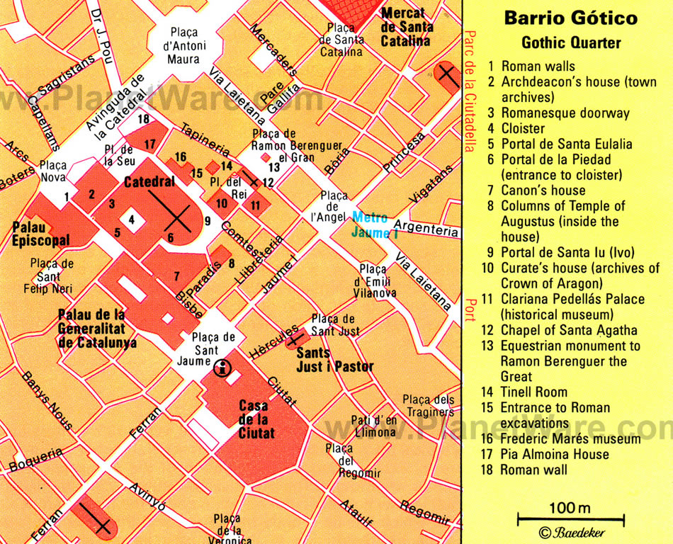 Barcelona gothic quarter plan