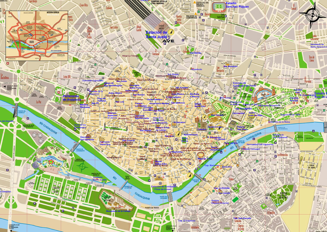 Sevilla centre plan