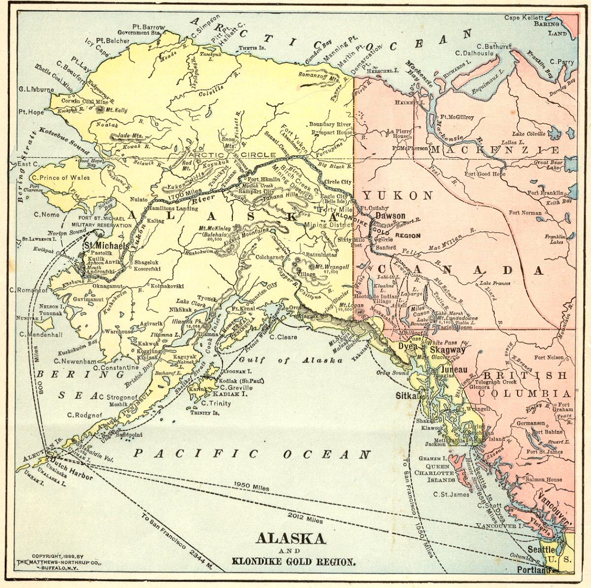 historique carte du alaska 1899