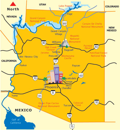 touristique carte du arizona
