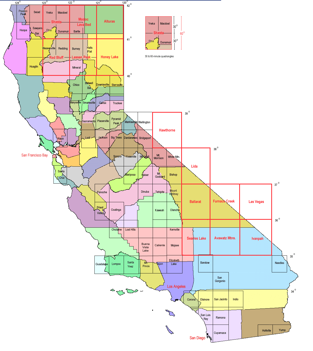 californie villes carte