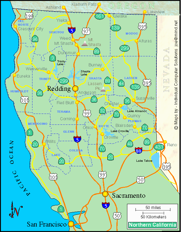 carte de nord californie