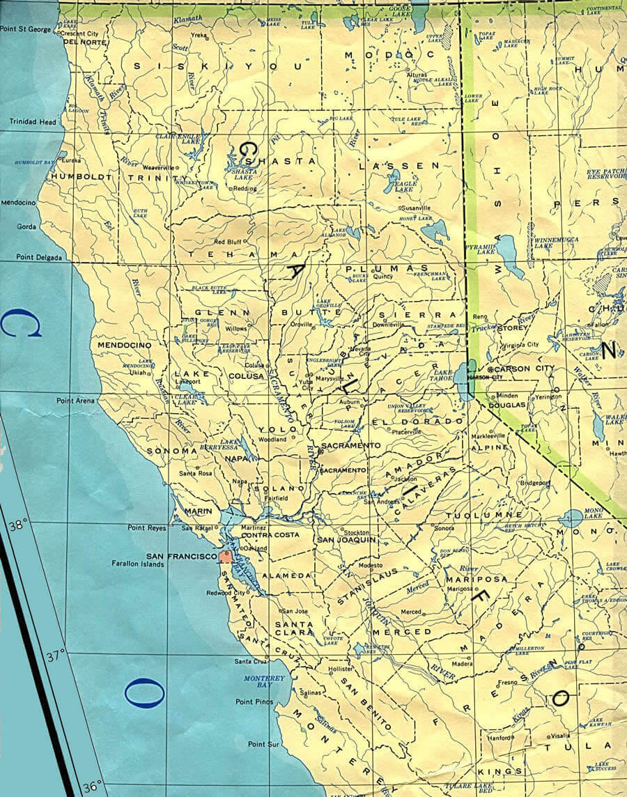 north californie carte