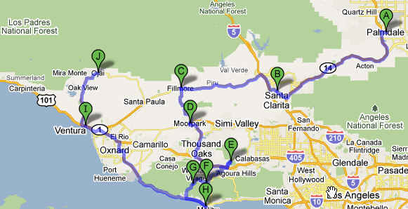 palmdale itineraire plan