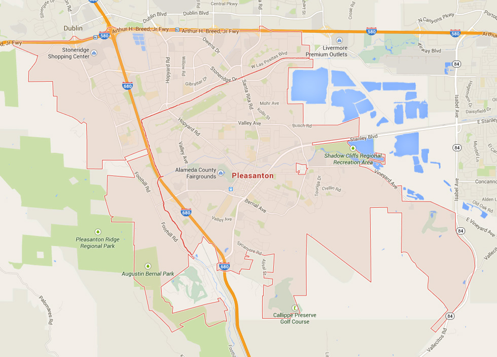 pleasanton californie carte eua