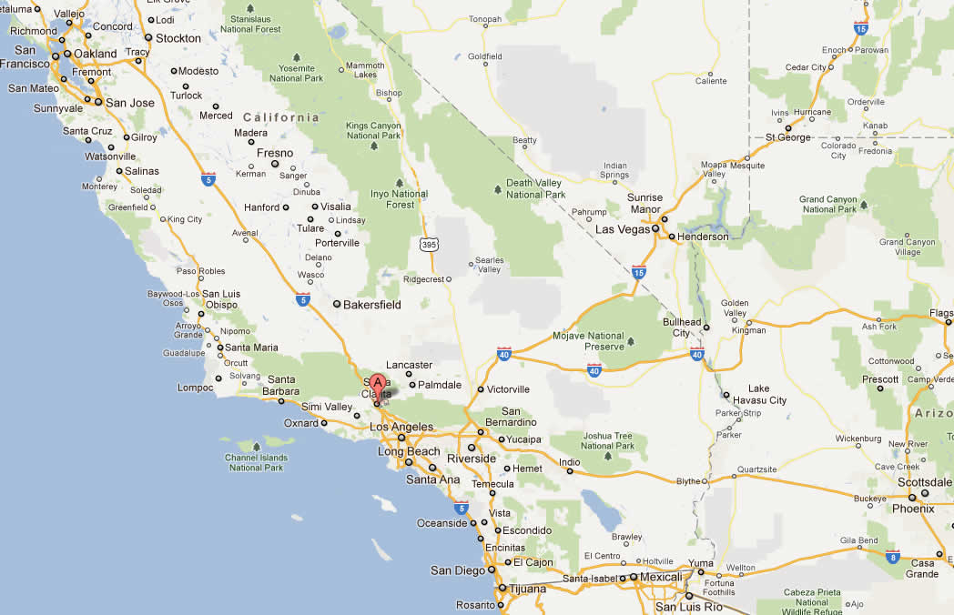 Santa Clarita California Carte Et Image Satellite