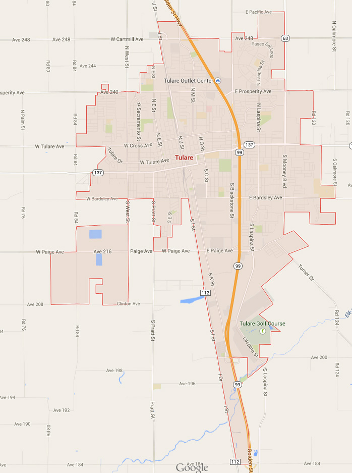 tulare californie carte eua