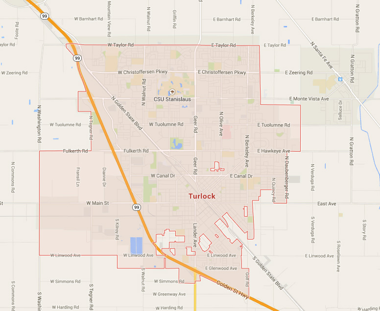 turlock californie carte eua