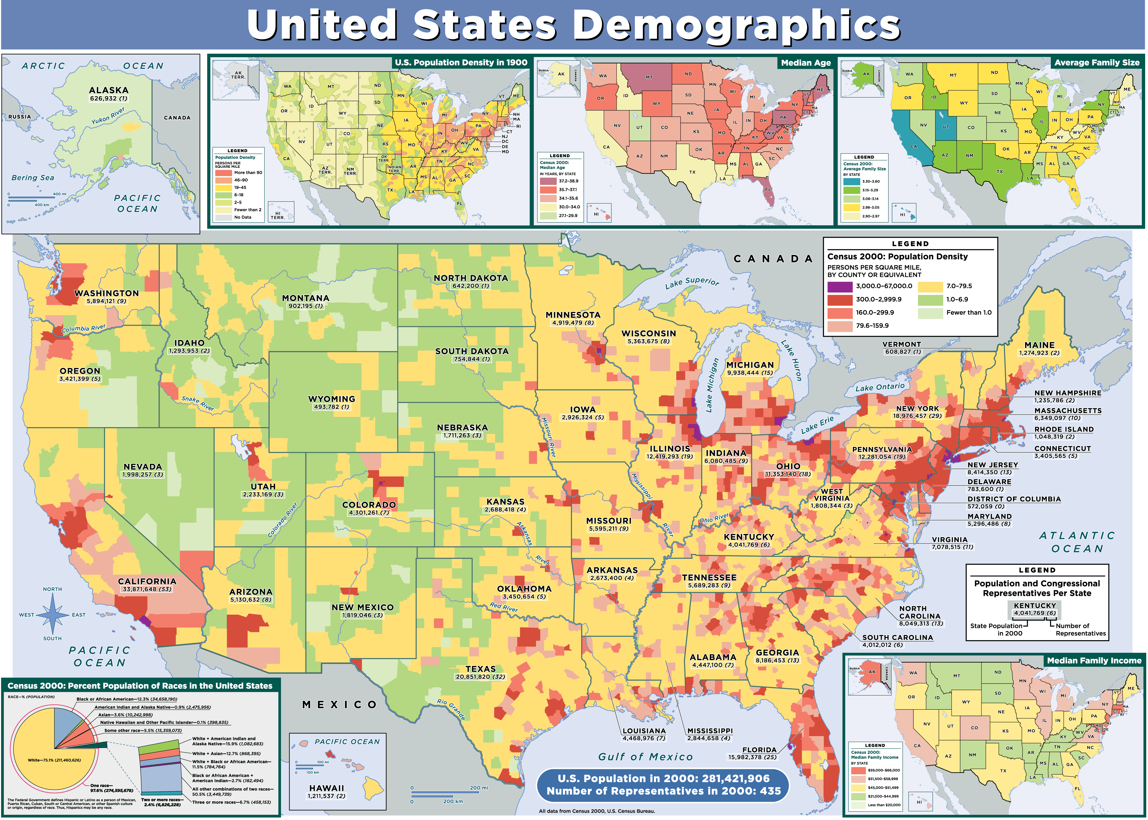etats unis demographie carte 2000