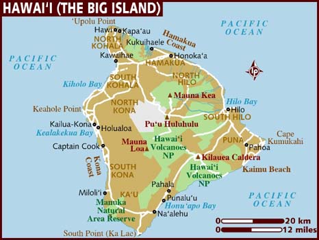 carte du hawaii big Ile