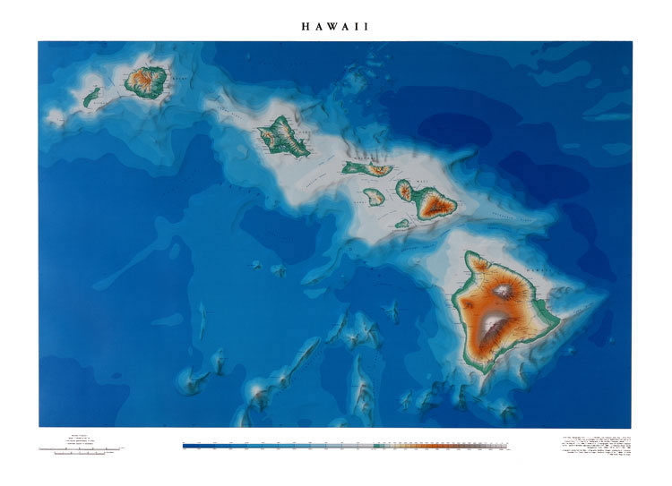 hawaii Iles carte pasific ocean