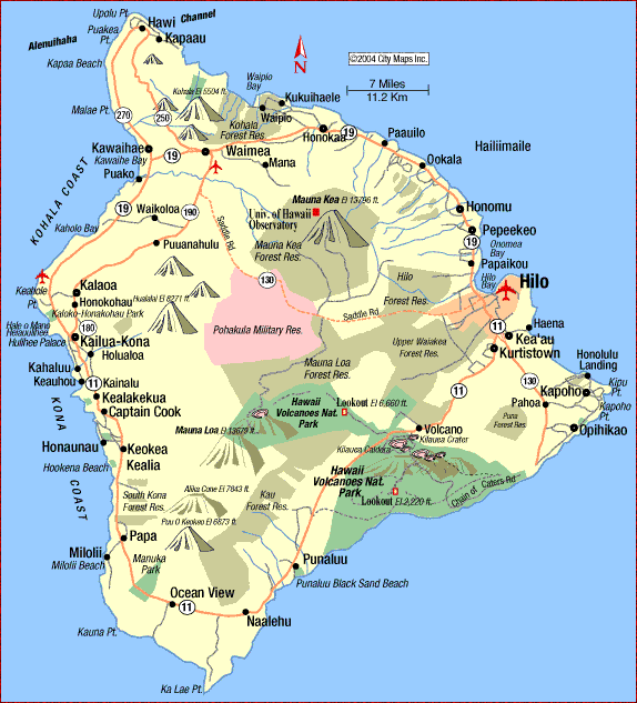 hawaii villes carte