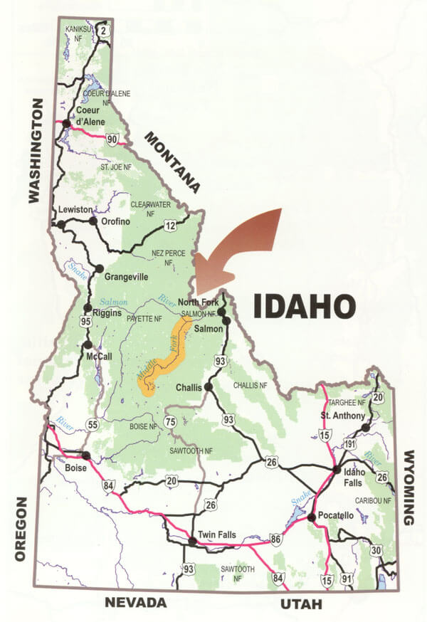 Idaho etat carte