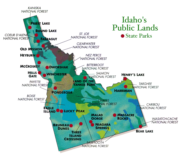 Idaho public terres carte