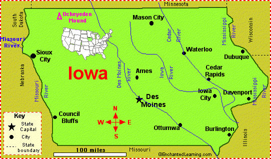 Iowa villes carte
