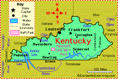 Kentucky villes carte