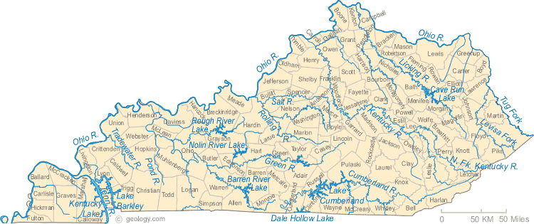 kentucky rivieres carte