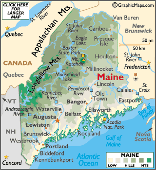 Maine ville carte