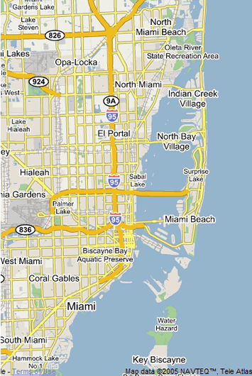 miami carte et image satellite