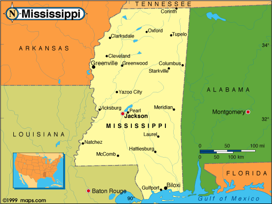 Mississippi politique carte