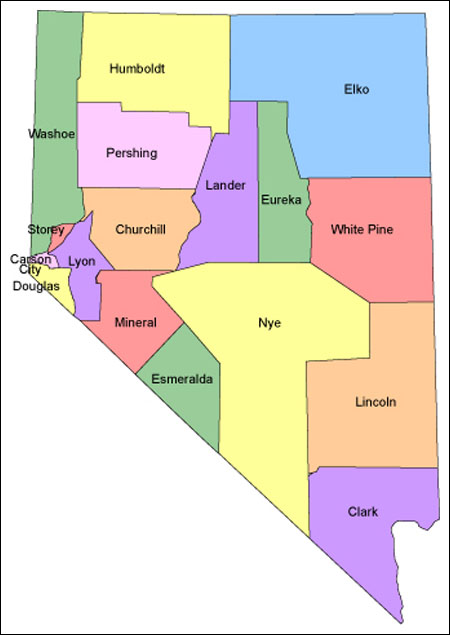 Nevada comte carte